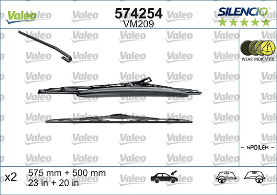 VALEO SILENCIO PERFORMANCE Ablaktörlő lapát 574254_VALEO